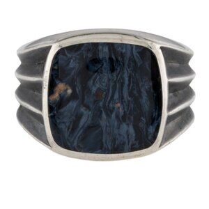 DAVID YURMAN STERLING SILVER 925 PIETERSITE SIGNET RING